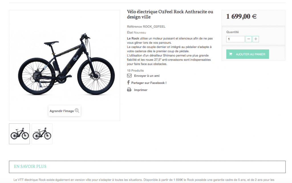 Exemple de fiche produit sur Onegooddeal.fr