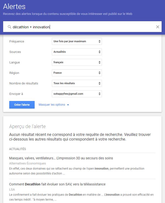 test de Google Alertes