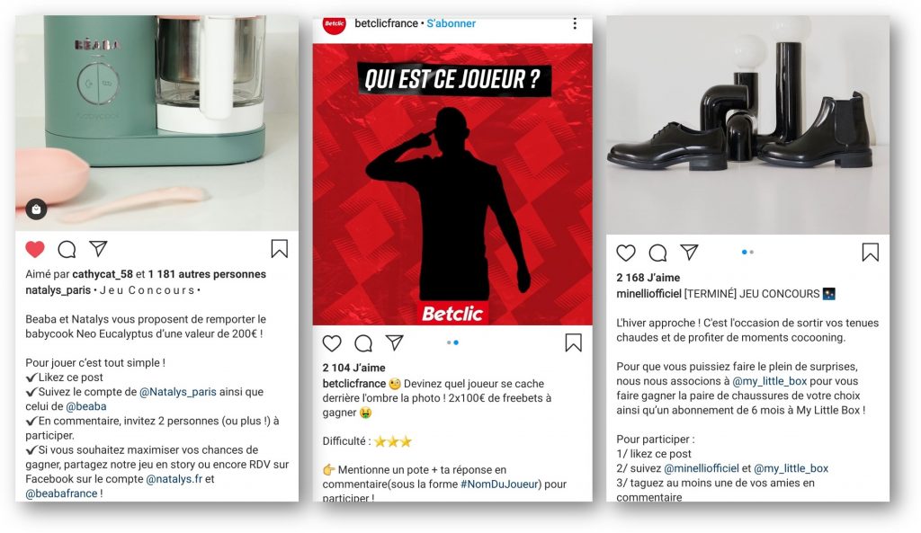 exemple jeux réseaux sociaux betclic natalys et Minelli