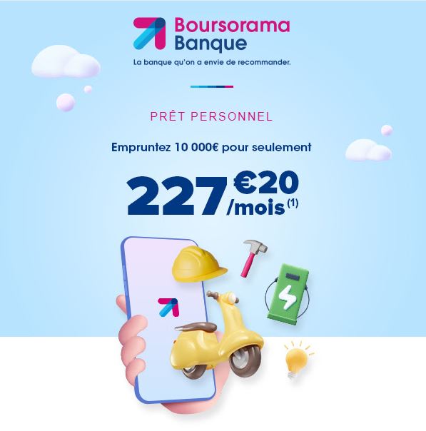 Un e-mail commercial visuellement attractif de Boursorama